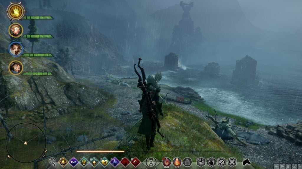The Inquisitor exploring the Storm Coast in Dragon Age: Inquisition.