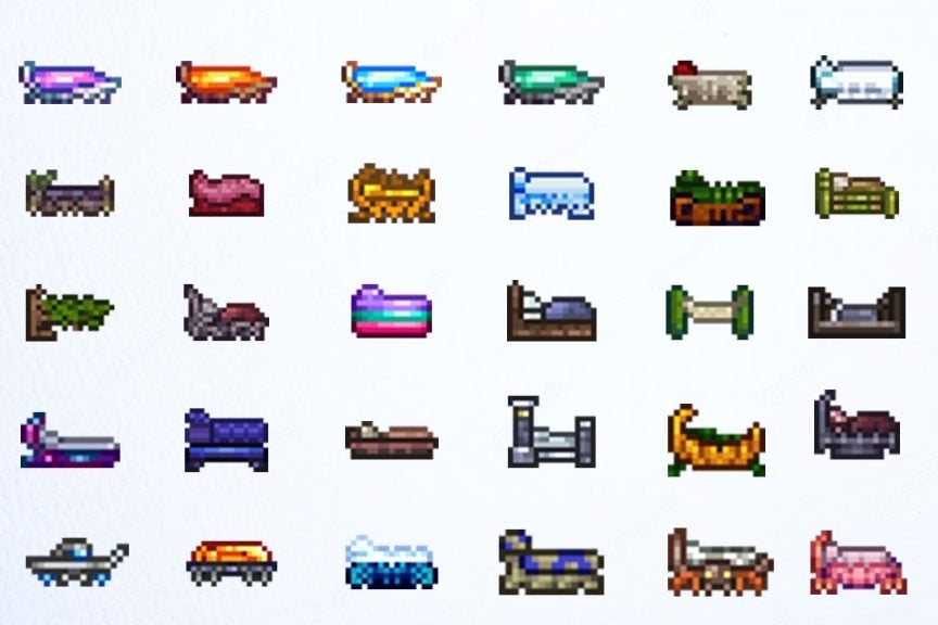 Some of the Beds in Terraria.