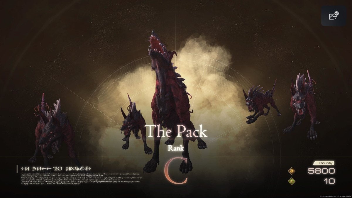 The Pack hunt in Final Fantasy 16.