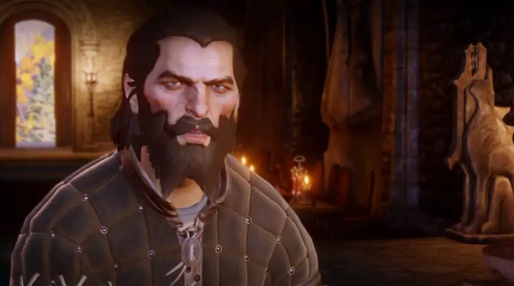 Thom Rainier (Blackwall) being judged in Dragon Age: Inquisition.