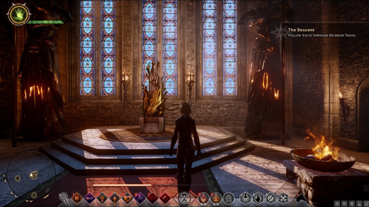 The throne where the Inquisitor sits in judgement in Dragon Age: Inquisition.