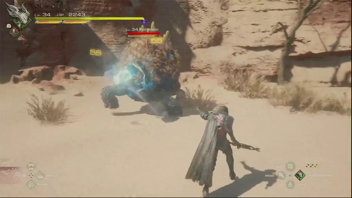 Clive fighting Fastitocalon, the Notorious Mark for the "A Hill to Die On" hunt in Final Fantasy 16.