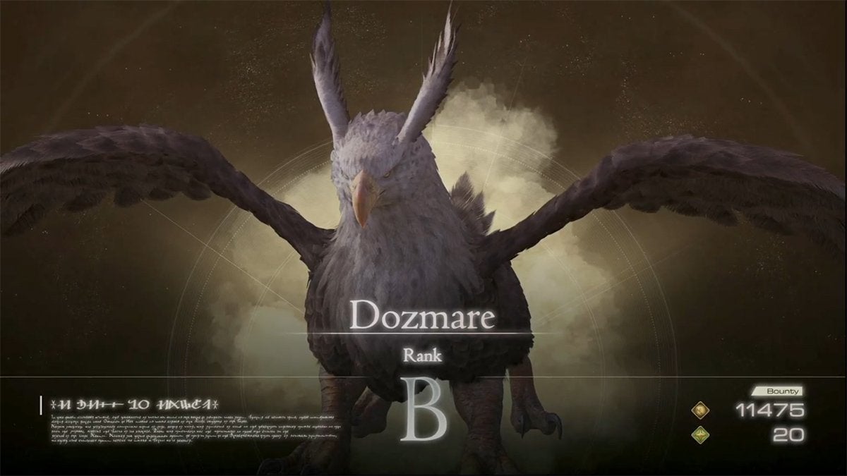 Dozmare the griffin's Notorious Mark appearance in Final Fantasy 16.