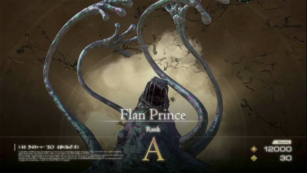 In Final Fantasy 16, the Muddy Murder hunt location's enemy is revealed: the Flan Prince.