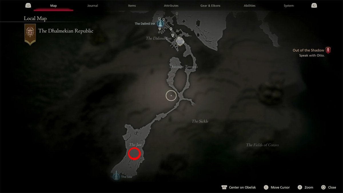 Where the Nine of Knives hunt can be found on the Final Fantasy 16 map in the Dhalmekian Republic.