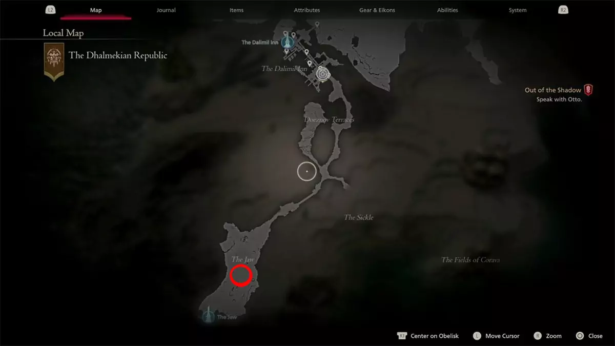 Where the Nine of Knives hunt can be found on the Final Fantasy 16 map in the Dhalmekian Republic.