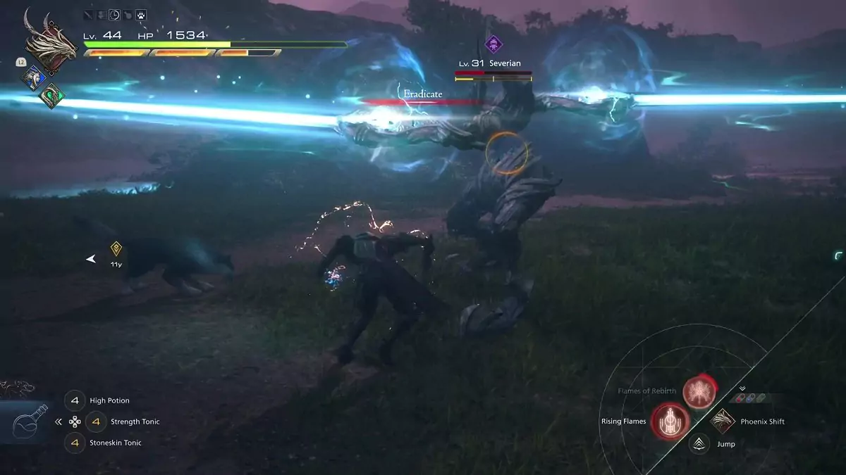 Severian performing the Eradicate attack in Final Fantasy 16.