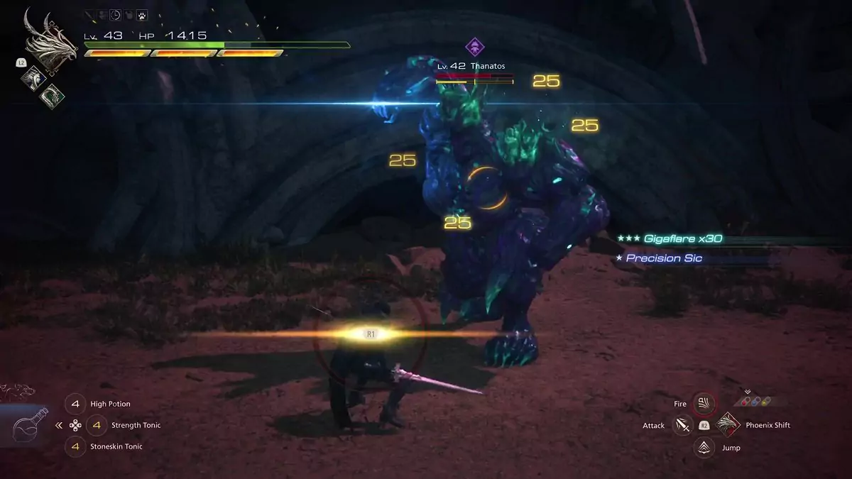 The Usher to the Underworld punching the ground in Final Fantasy 16.