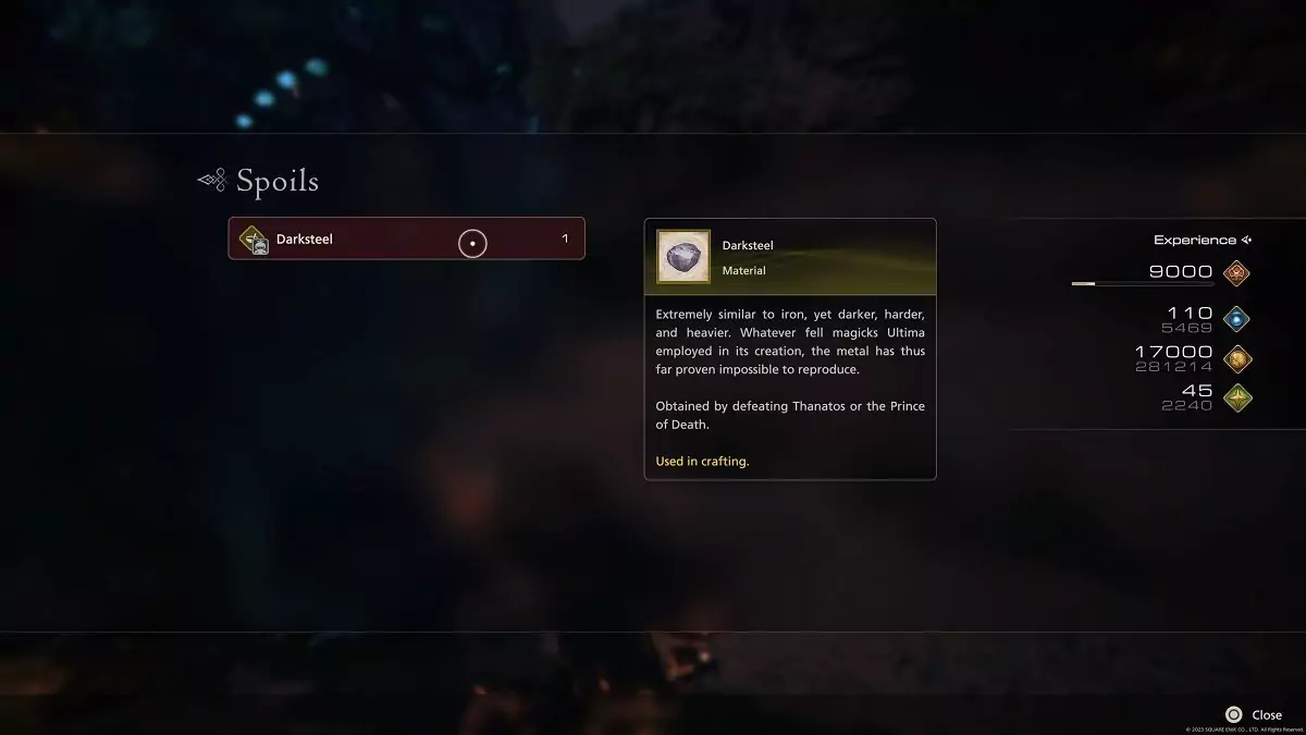 The rewards for defeating the Usher to the Underworld in Final Fantasy 16.