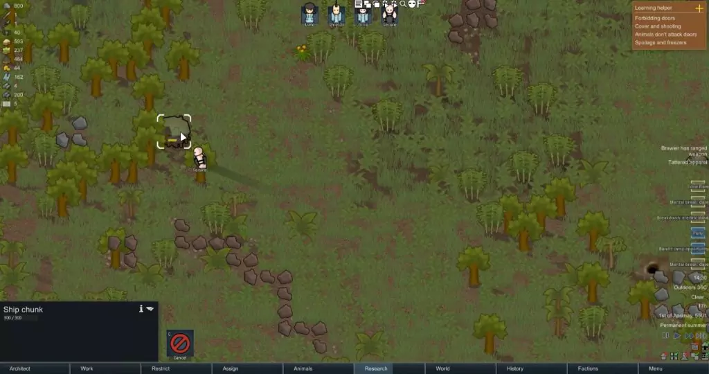 A Ship Chunk in RimWorld.