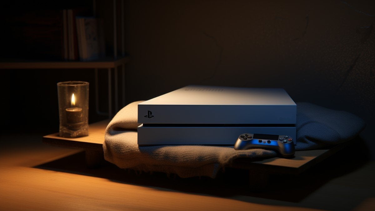 A PS5 Console taking a little nap.