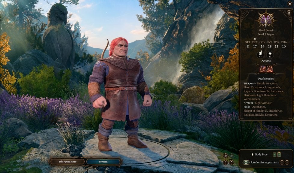 A Dwarf character in Baldur's Gate 3.