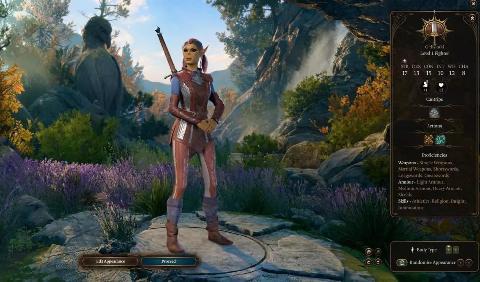 The Fighter class in Baldur's Gate 3.