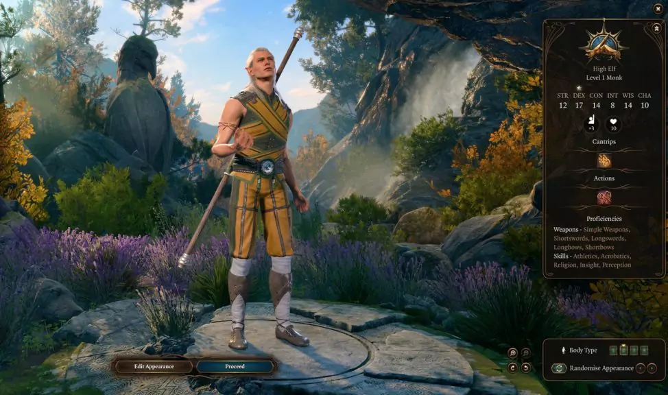 The Monk class in Baldur's Gate 3.