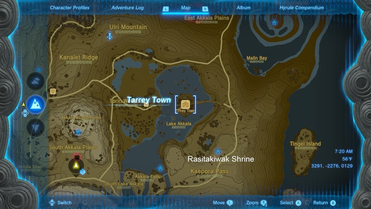The closest shrine to Tarrey Town and Link's House in Zelda: Tears of the Kingdom.