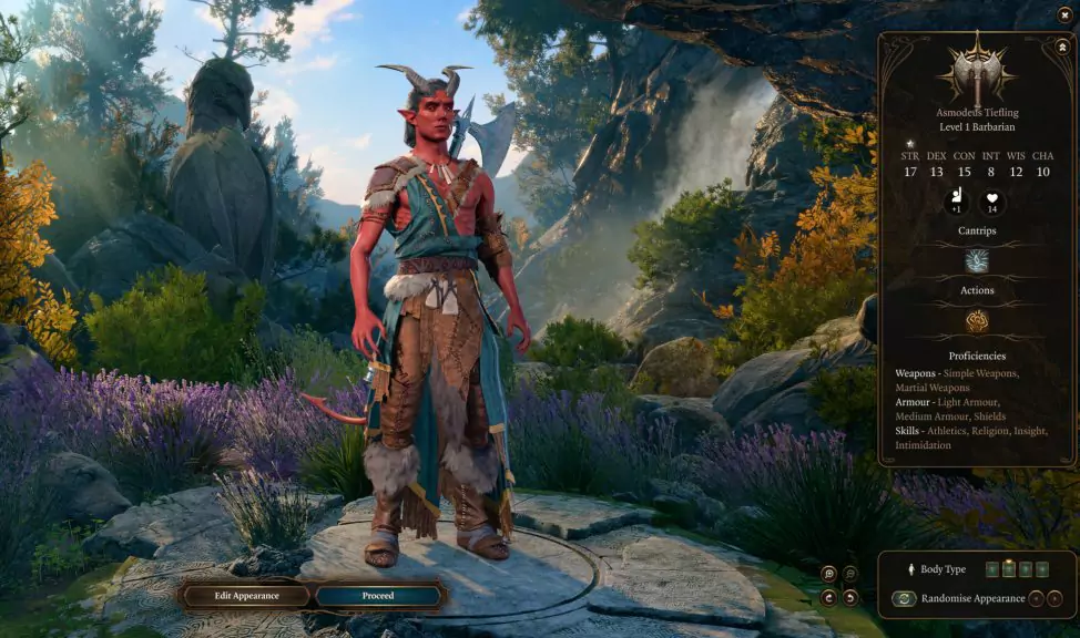 A Tiefling character in Baldur's Gate 3.