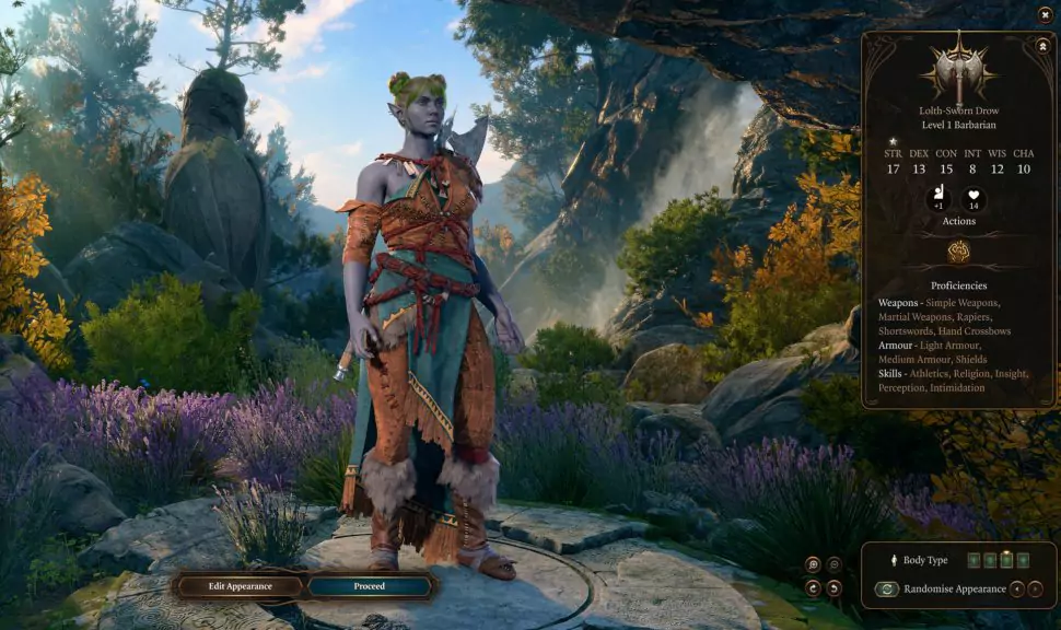 A Drow character in Baldur's Gate 3.