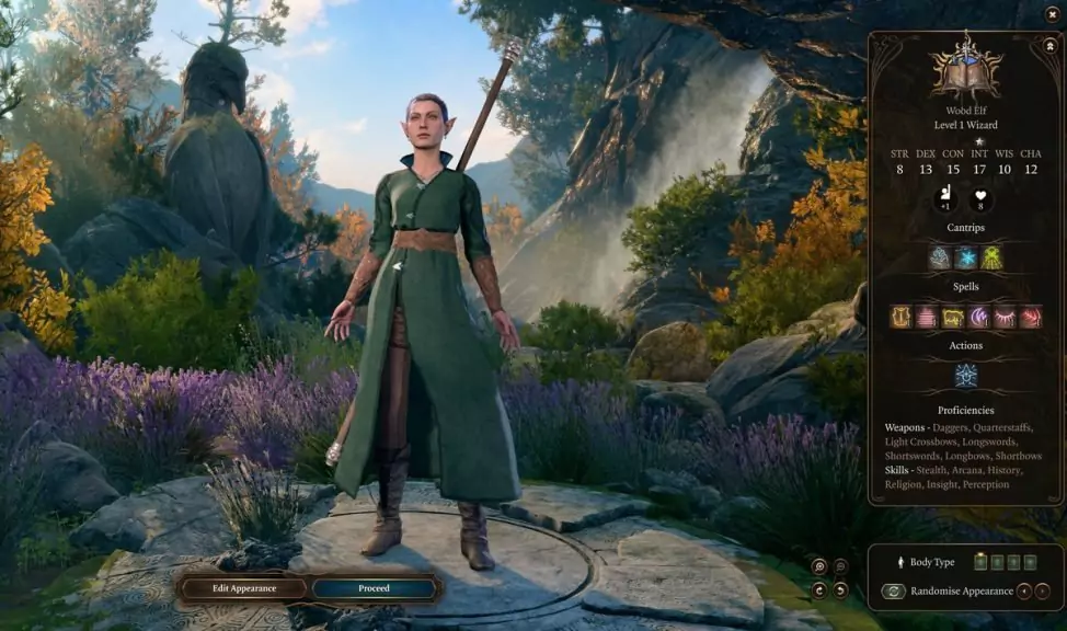 The Wizard class in Baldur's Gate 3.