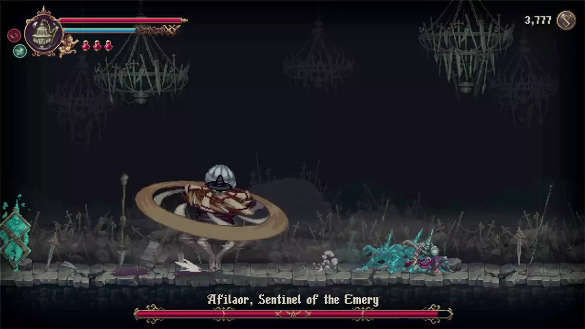 Afilaor spinning with their blade outstretched.