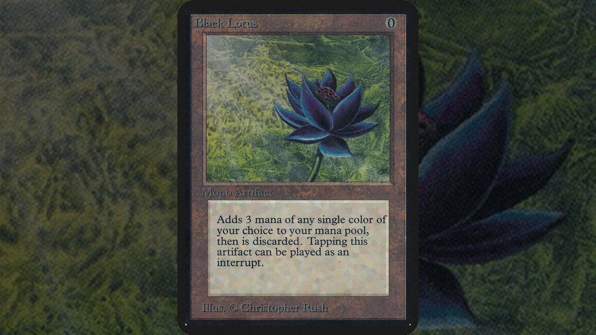 The Black Lotus card from the Alpha set in Magic: The Gathering.