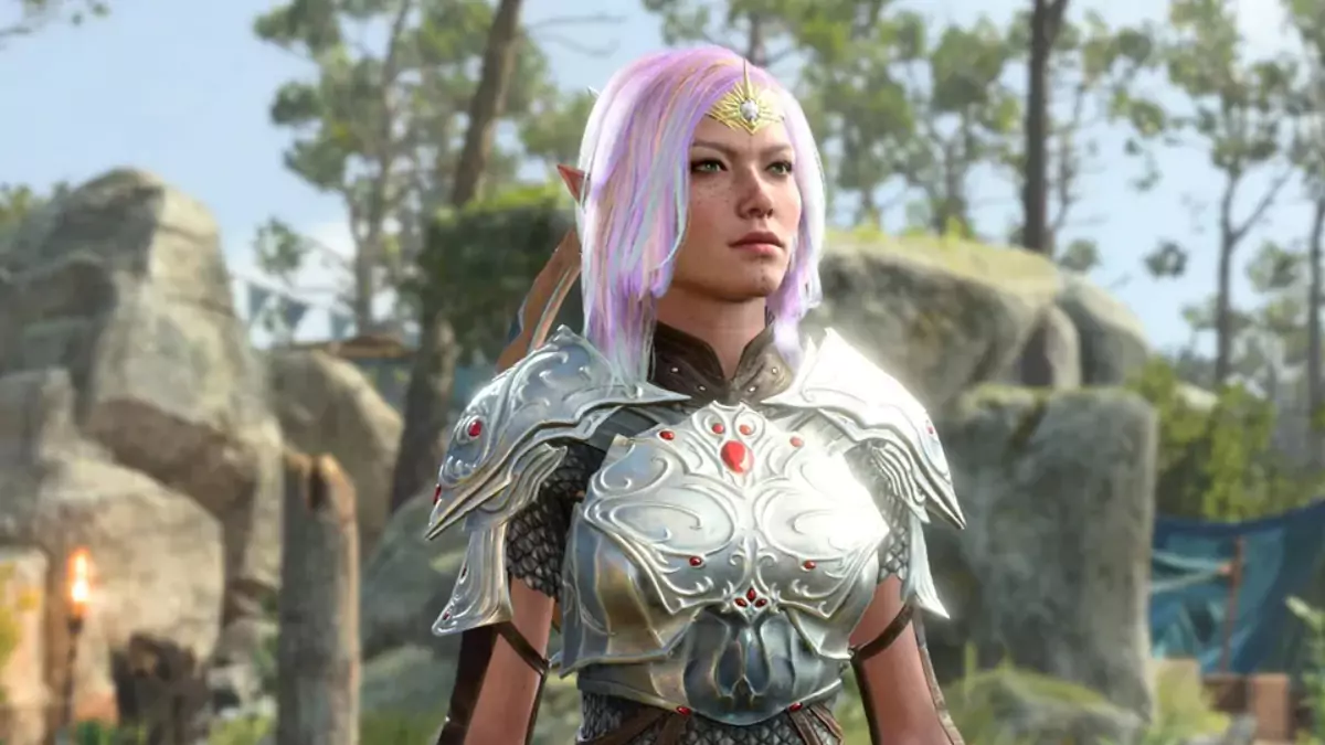 A Cleric with an Acolyte background in Baldur's Gate 3.