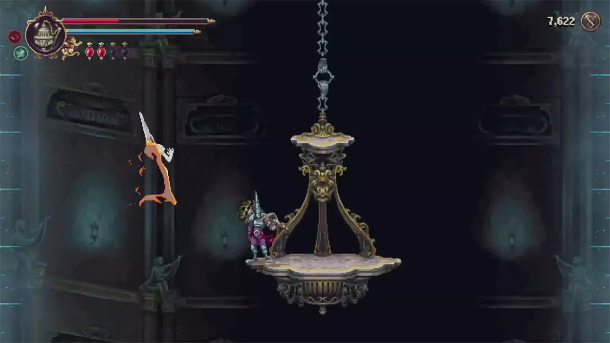 The player after they just beat Benedicta of the Endless Orison and are watching her death animation.