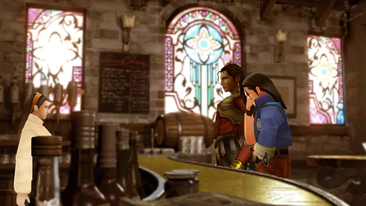 Laguna and Kiros catch up in Raine's Pub in Winhill.