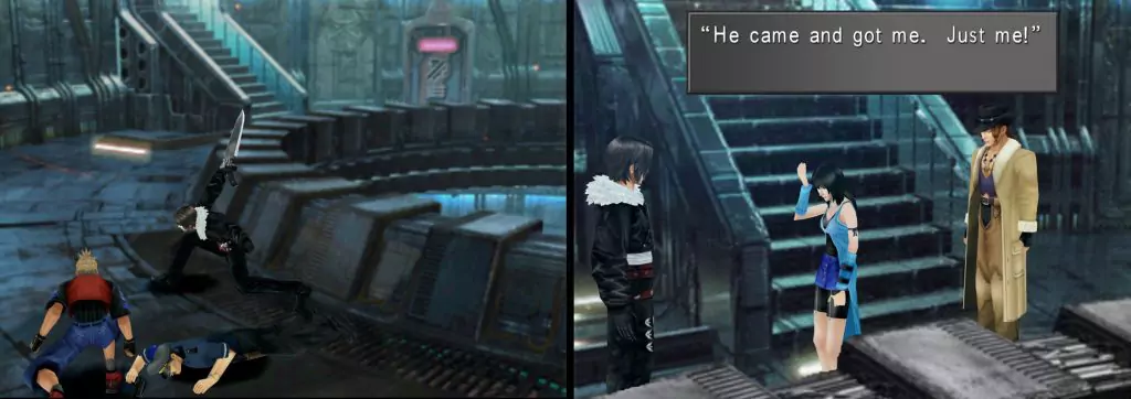 Squall saves Zell from the Warden, and Rinoa and Irvine come to spring the party from the prison.