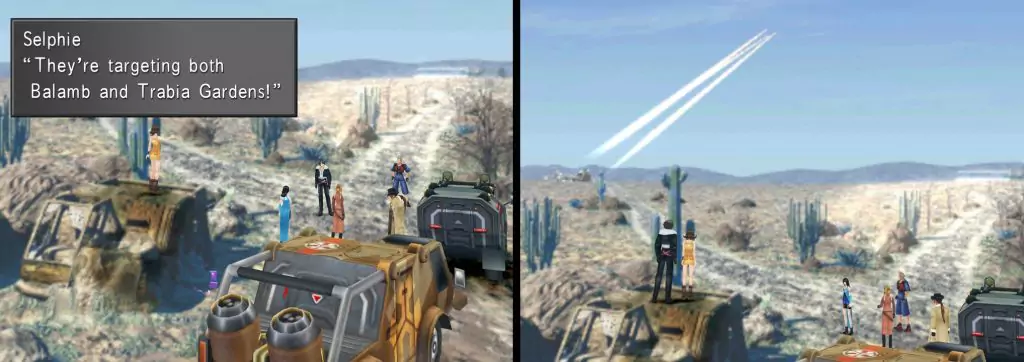 As retaliation for the assassination, the Galbadian government fires missiles at two of the three Garden schools.