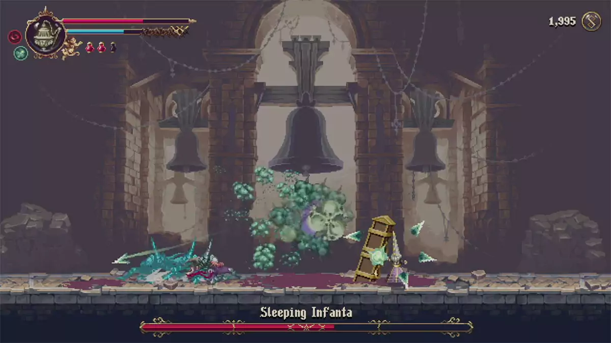 Sleeping Infanta launching miasma arrows at the player.
