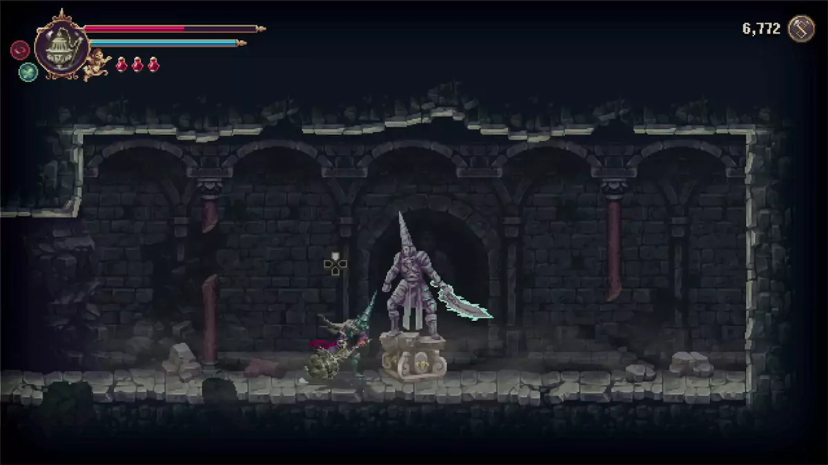 The statue that players need to reach to get the level 2 upgrade for the Ruego Al Alba.