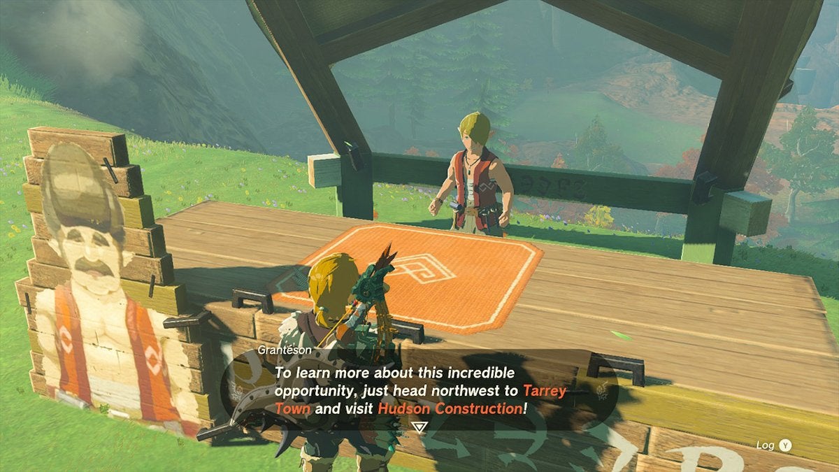 Link speaking to someone about building a house.