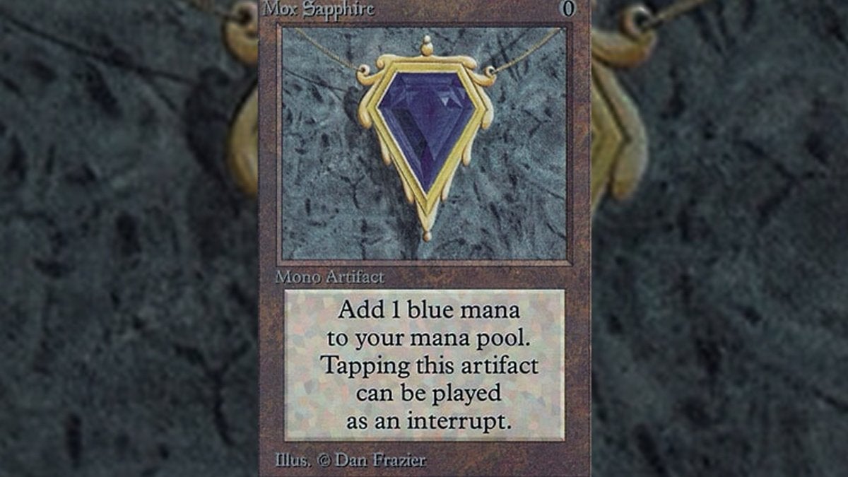 The Mox Sapphire card from the Alpha set in Magic: The Gathering.