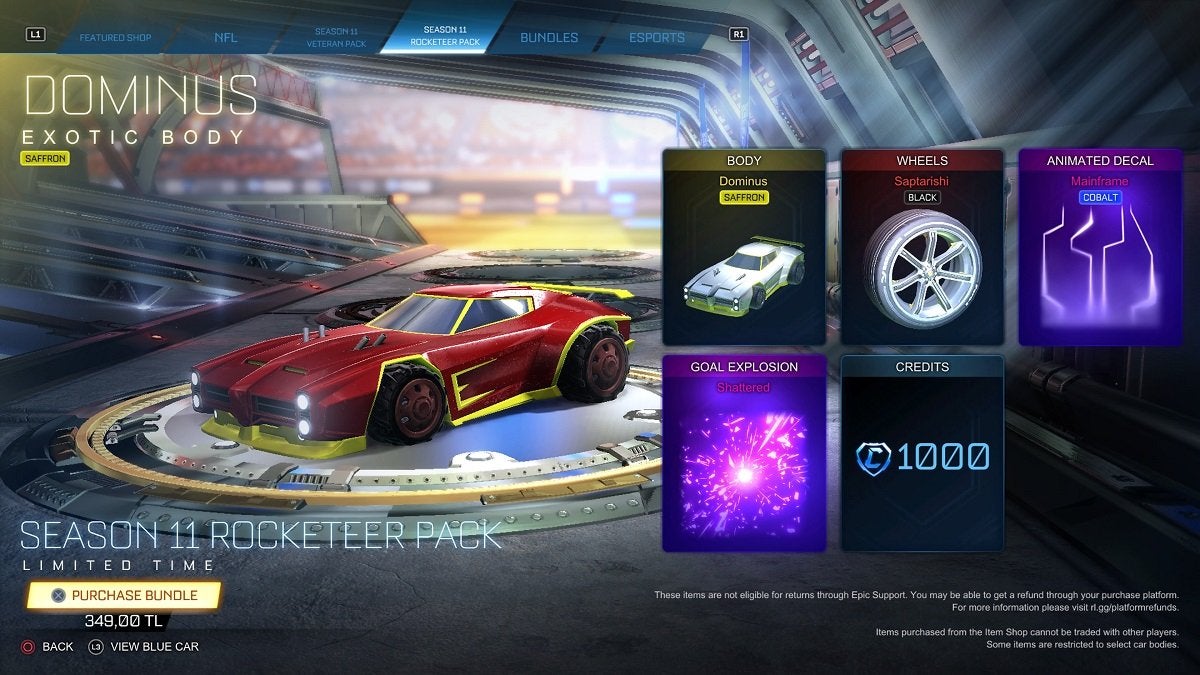 Pack bundles from Rocket League.