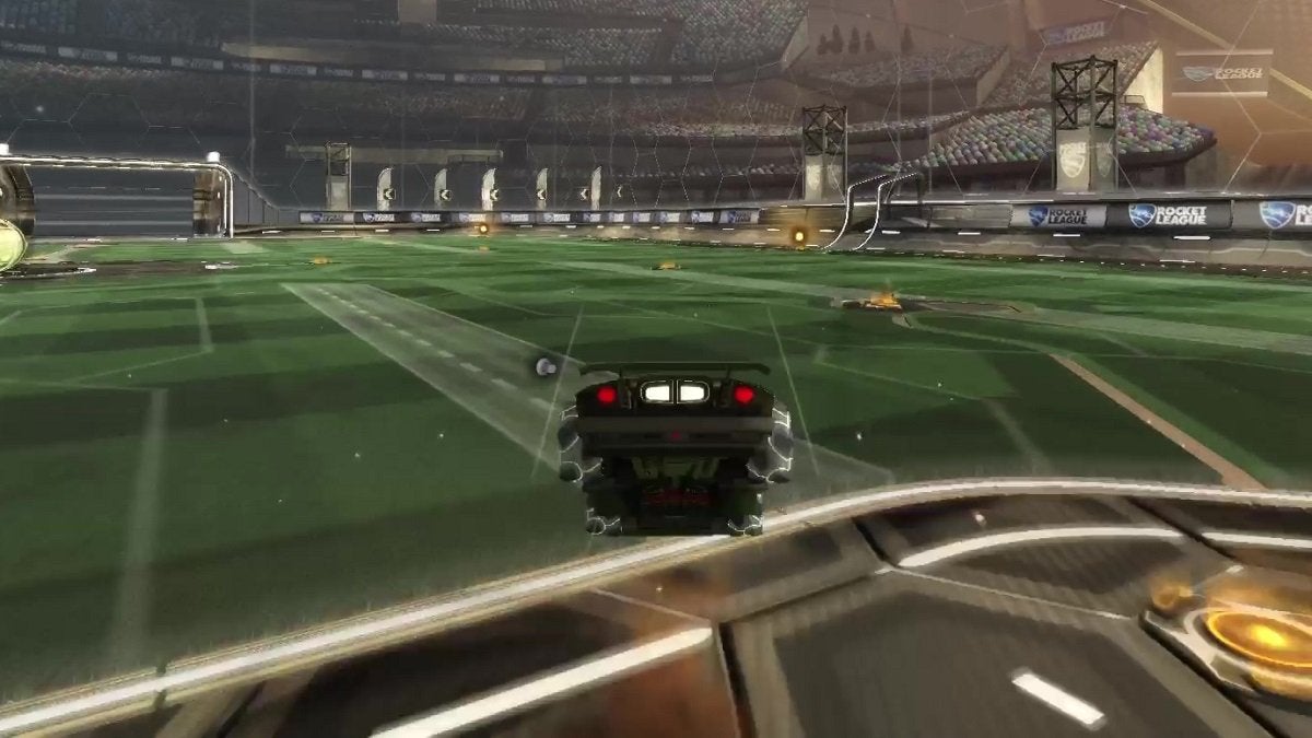 Front flipping in Rocket League.