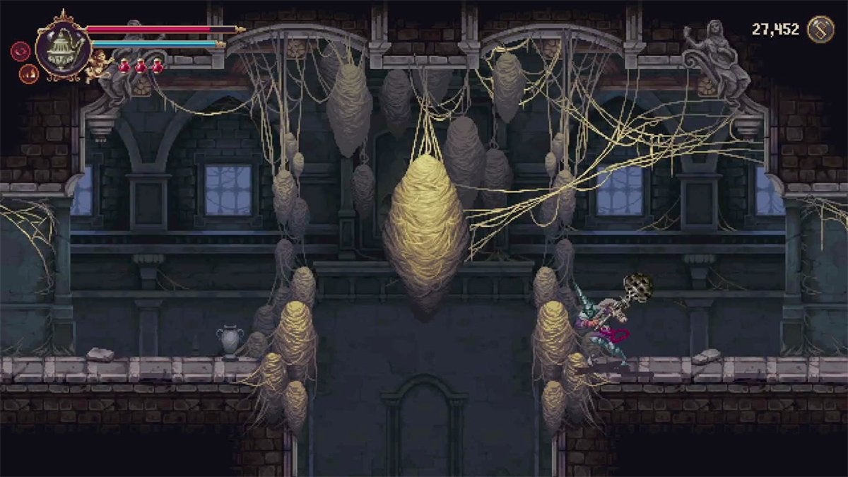 The cocoon above the Palace of Embroideries boss room.