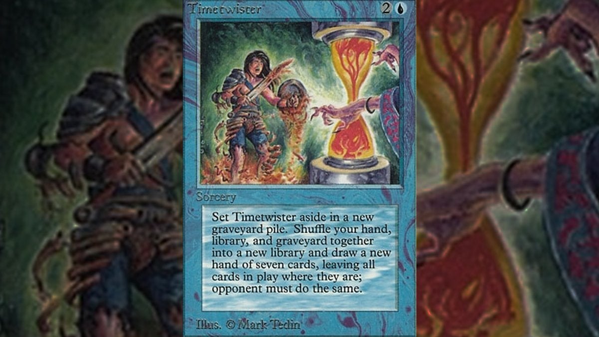 The Timetwister card from the Alpha set in Magic: The Gathering.