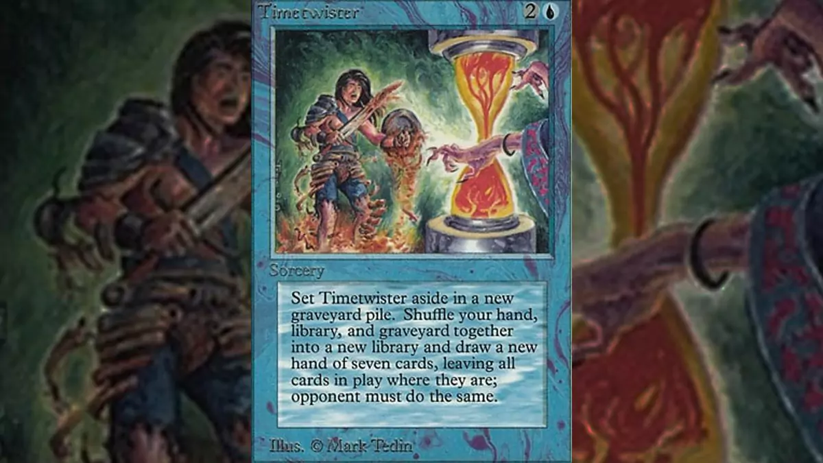The Timetwister card from the Alpha set in Magic: The Gathering.