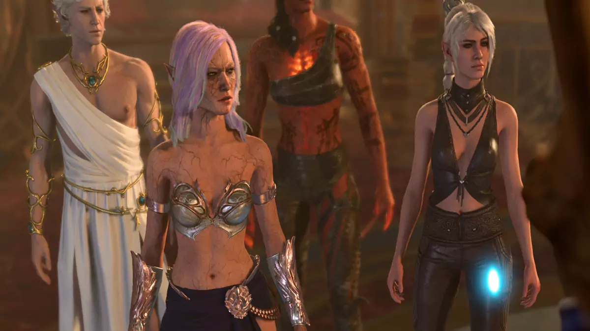 A typical party in Baldur's Gate 3.