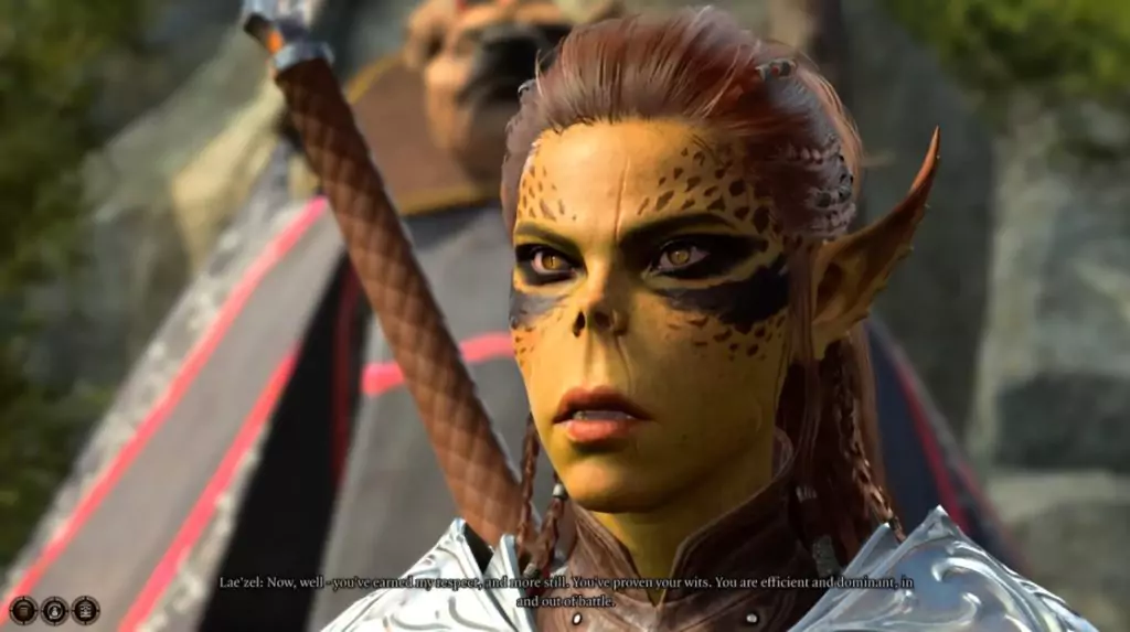 Lae'Zel, a Githyanki companion in Baldur's Gate 3.