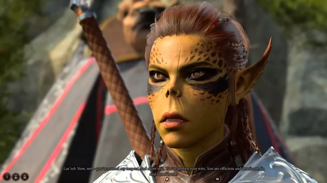 Lae'Zel, a Githyanki companion in Baldur's Gate 3.
