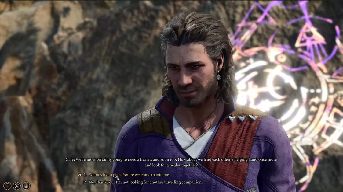 Gale, a magic-wielding companion in Baldur's Gate 3.
