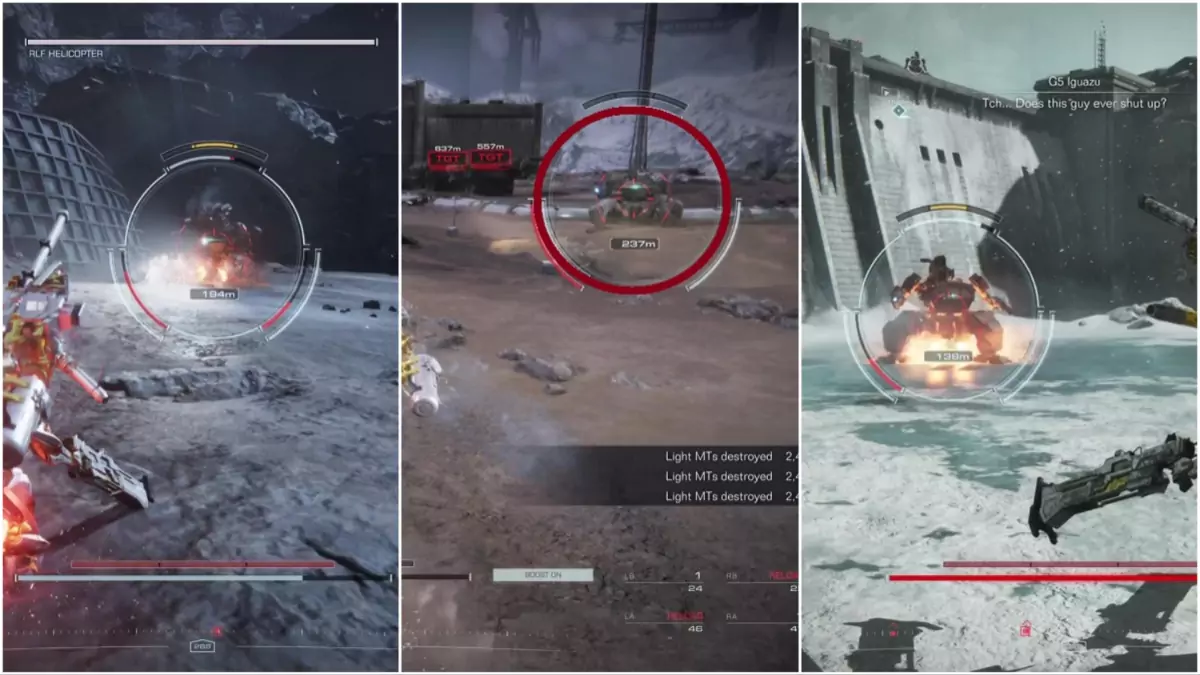 Enemies that hold Combat Logs in Chapter 1 of Armored Core 6.