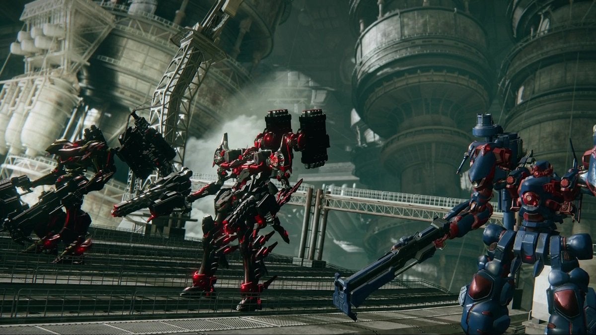 A gamer playing with other players in Armored Core 6.