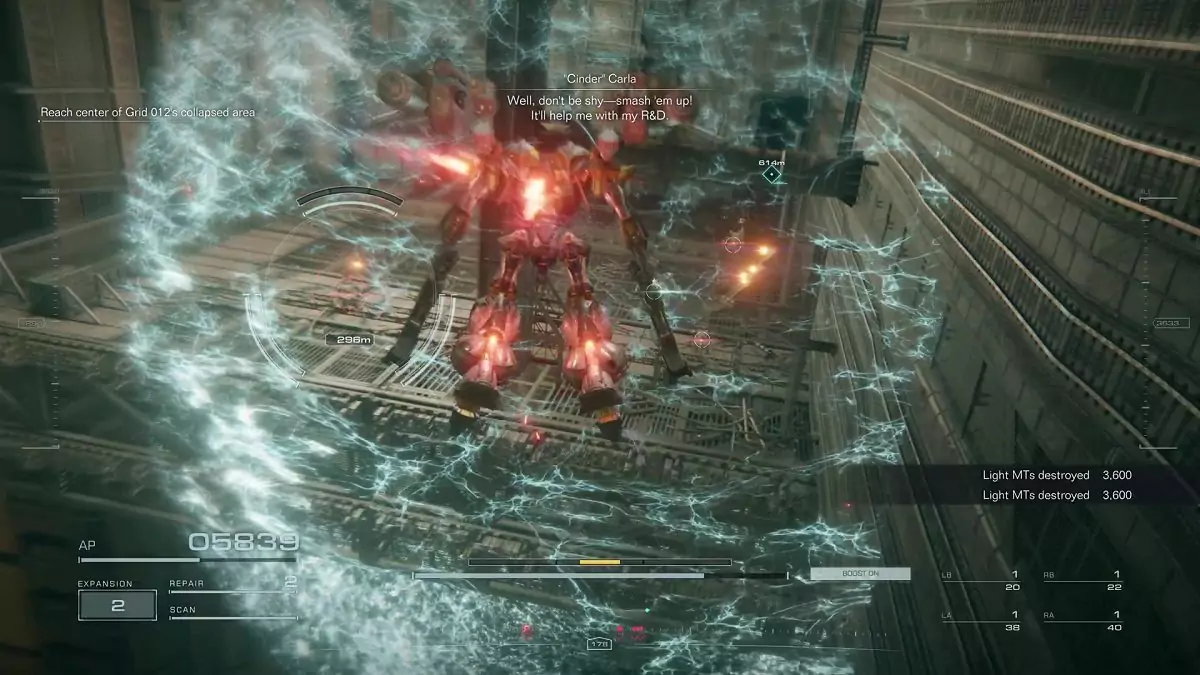 The player approaching a shielded area.
