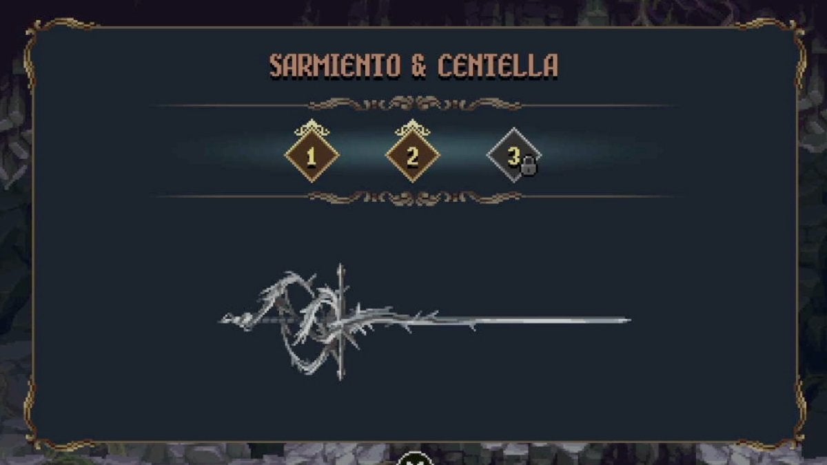 The player unlocking the Tier 2 skills and perks for Sarmiento & Centella in Blasphemous 2.