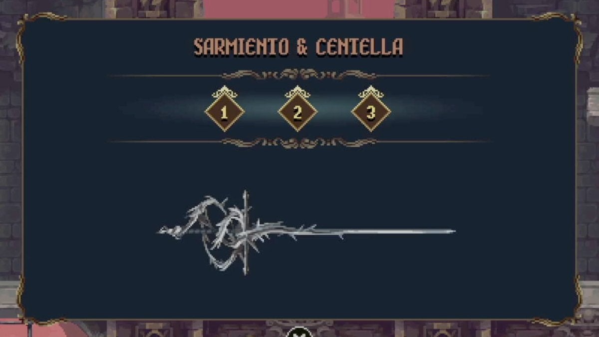 The player unlocking the Tier 3 skills and perks for Sarmiento & Centella in Blasphemous 2.