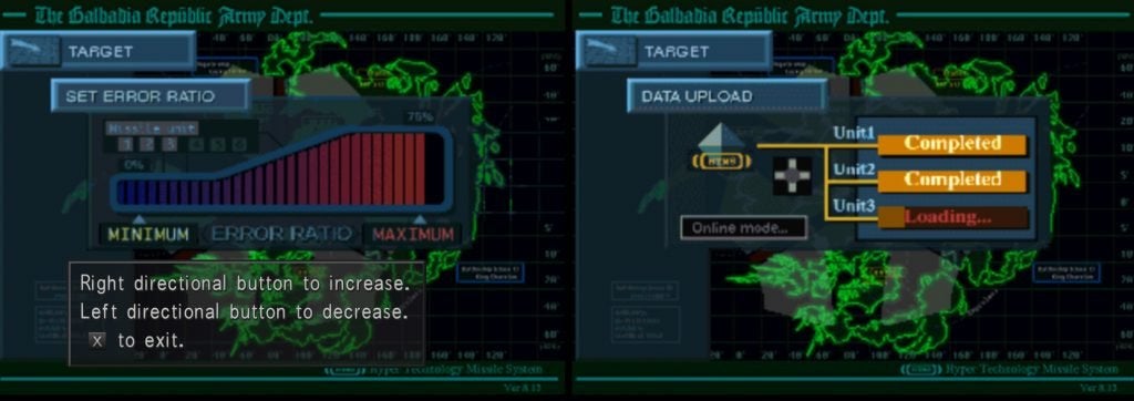 The player setting the Error Ratio to the maximum setting in a menu.