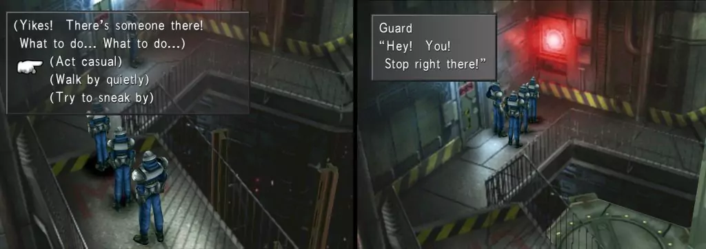 Selphie's team spots a Guard.