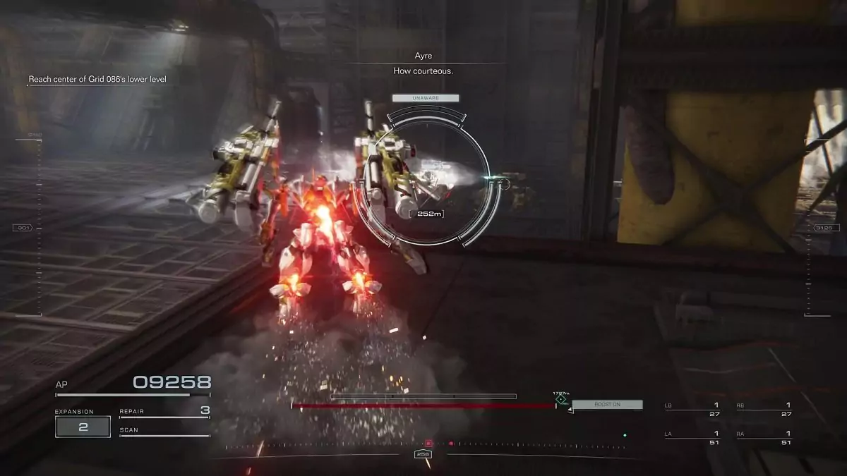 Two Tetrapod machines that hold two Silver Logs in the mission "Infiltrate Grid 086."